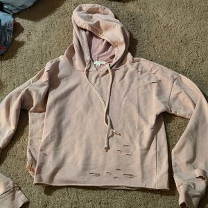 Pink Distressed Hoodie